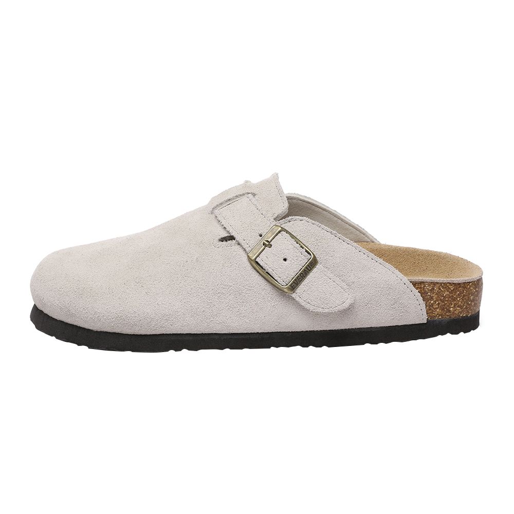 Damen Taupe Wildleder Komfort Clog