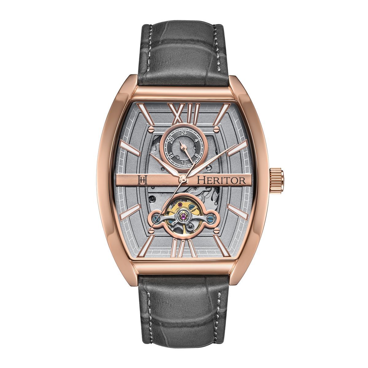 Automatische Semi-Skelett Lederuhr