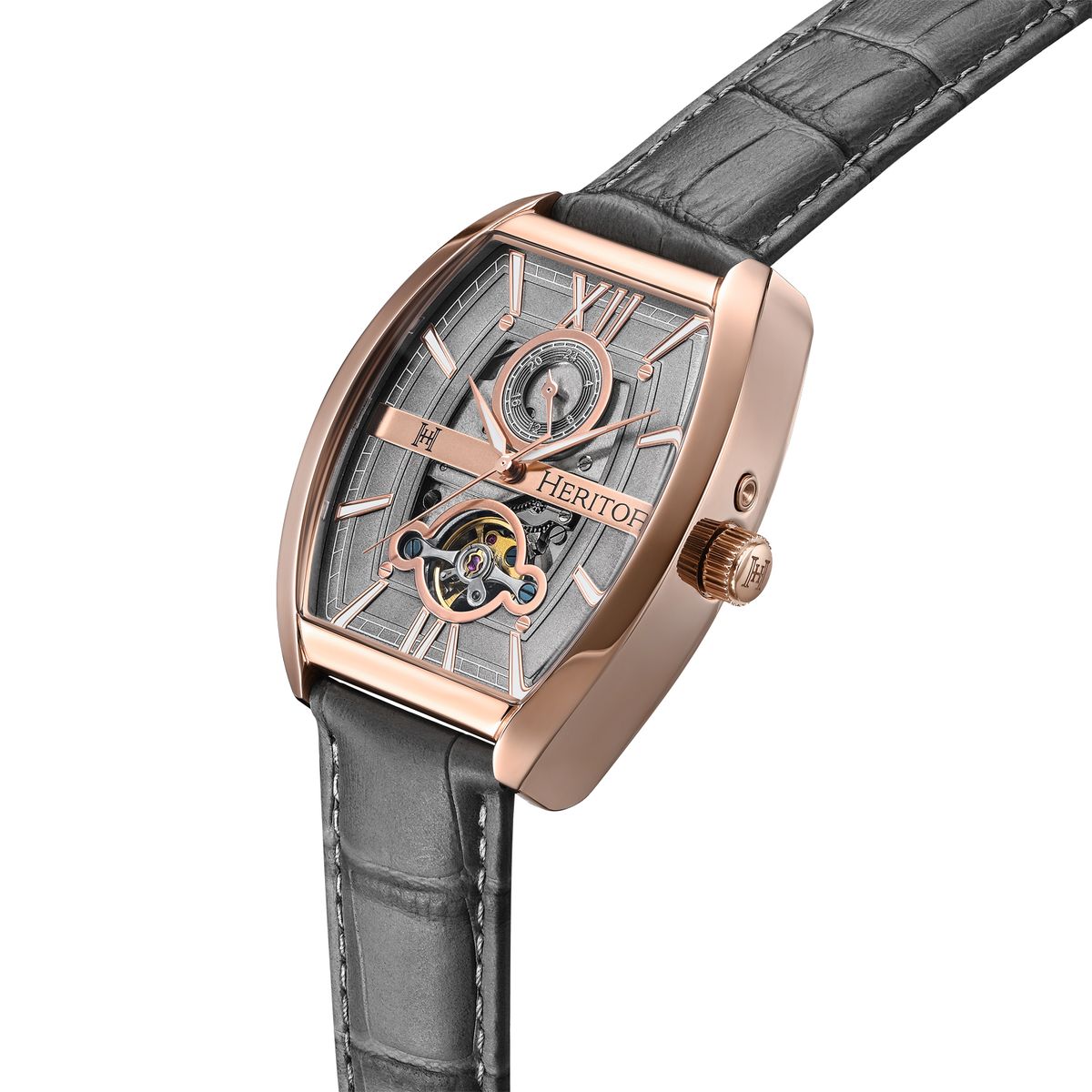 Automatische Semi-Skelett Lederuhr