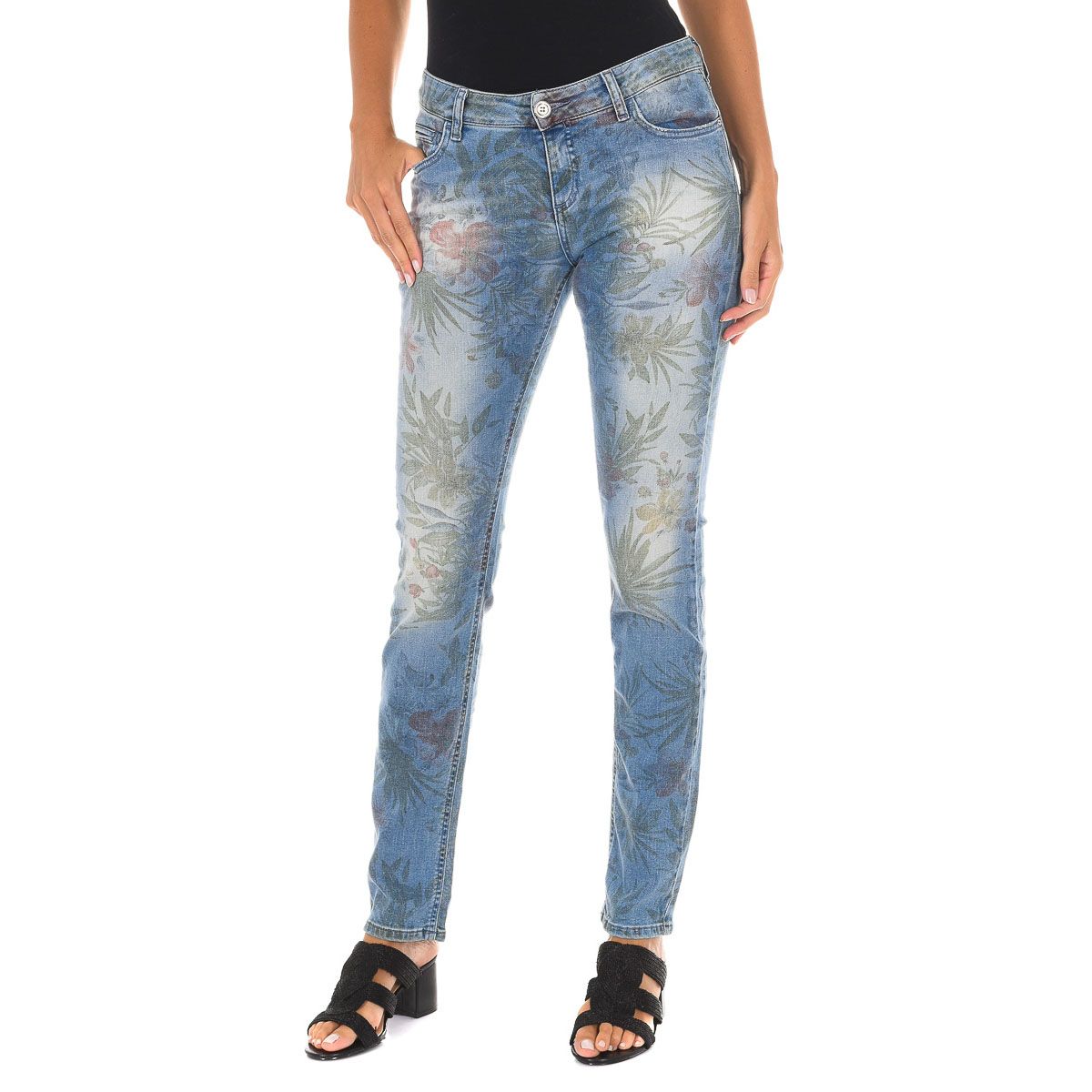 Bedruckte Slim Fit Jeans