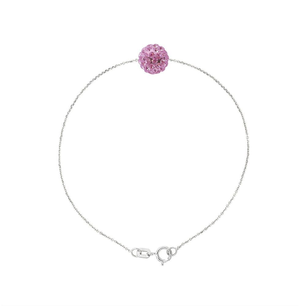 Rosa Kristallkugel Armband