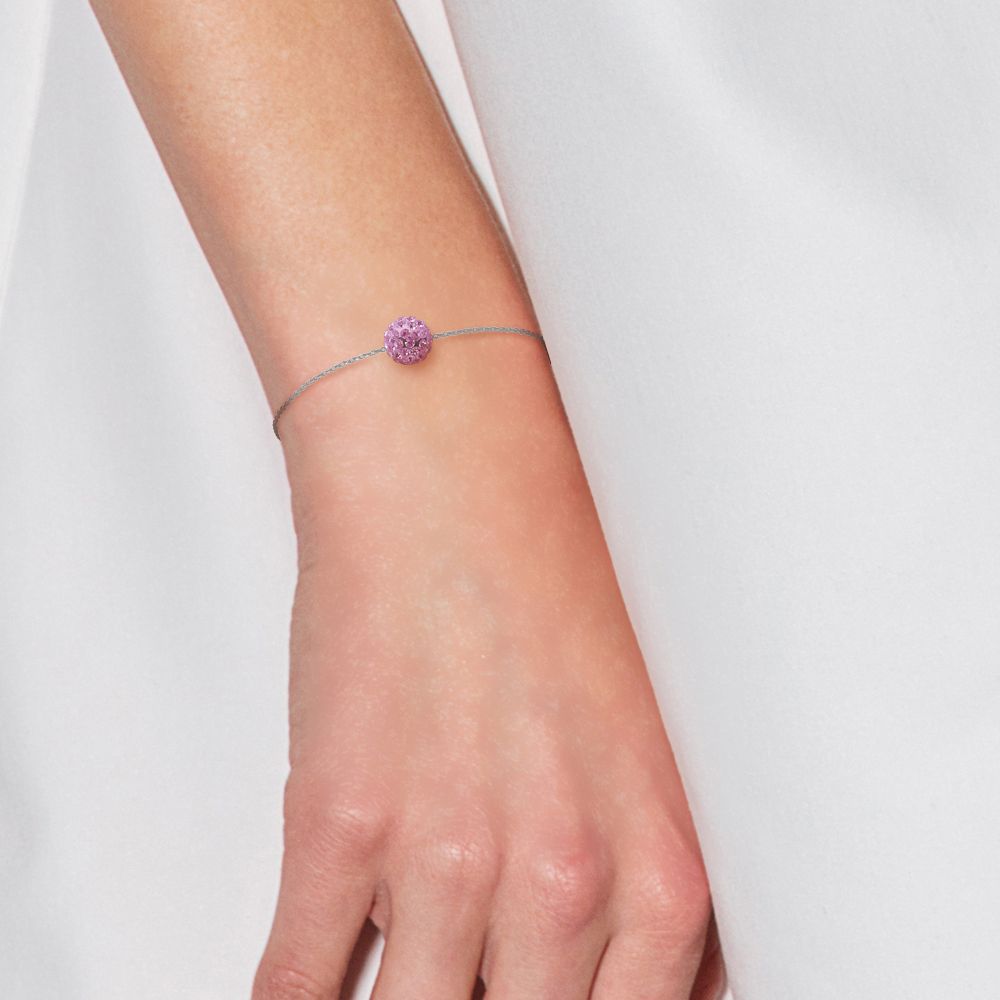 Filigranes Kettenarmband mit Kristallsphäre