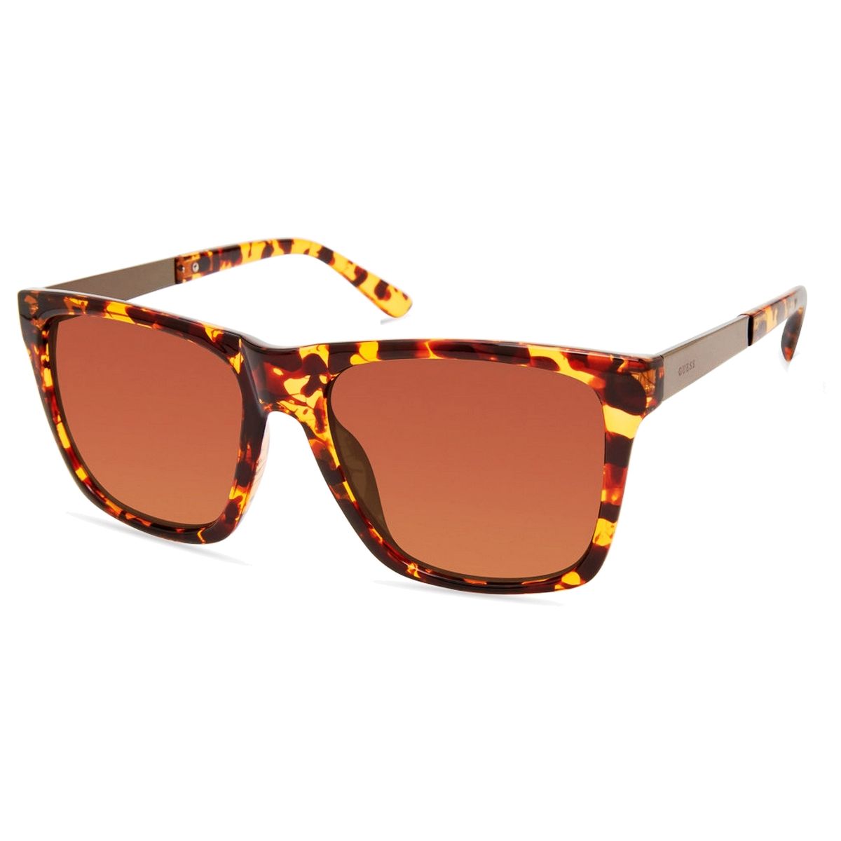 Sonnenbrille mit eckigem Schildpattmuster