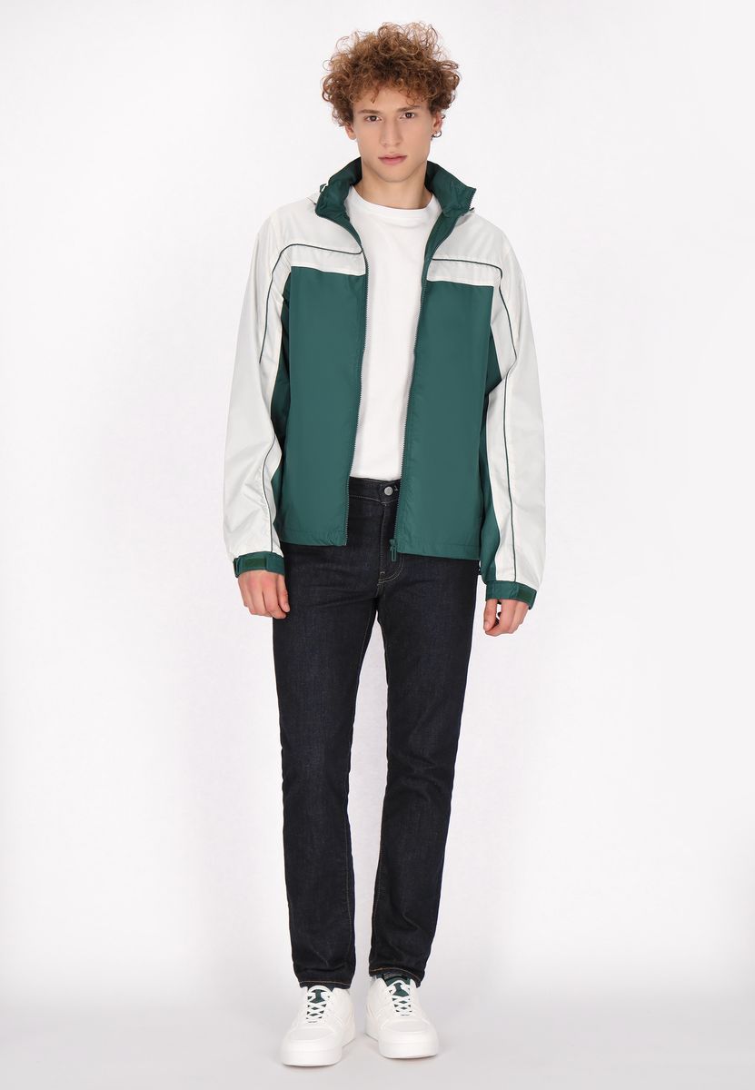 Color-Block Windbreaker mit Kapuze
