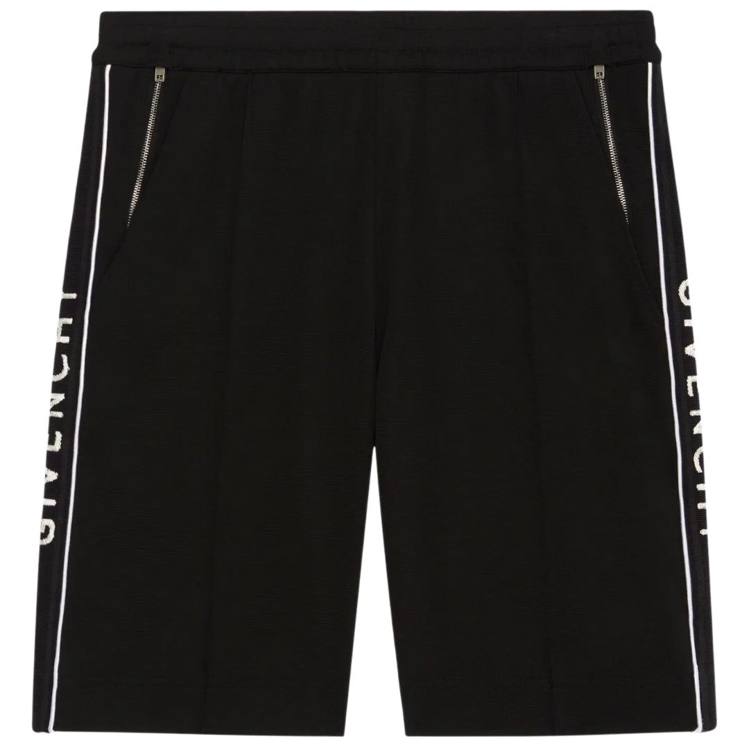 Schwarze, lässige Shorts mit Logo-Band