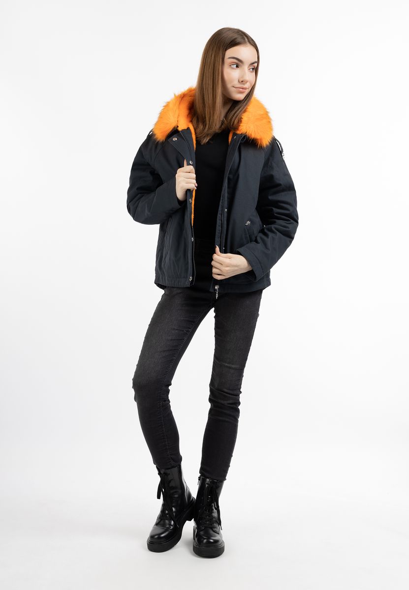 Wattierter Winterparka mit Kunstfell