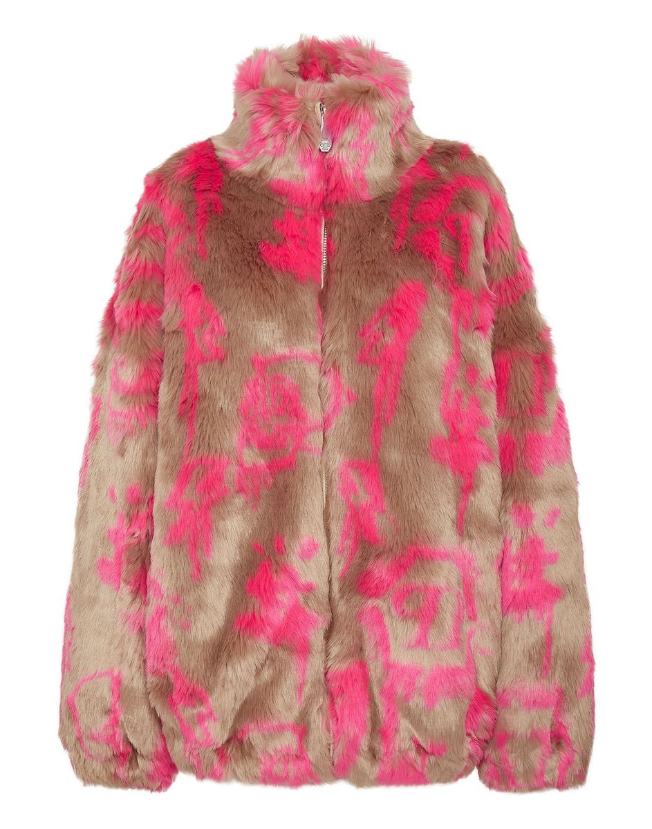 Oversize-Bomberjacke mit Monogramm-Print