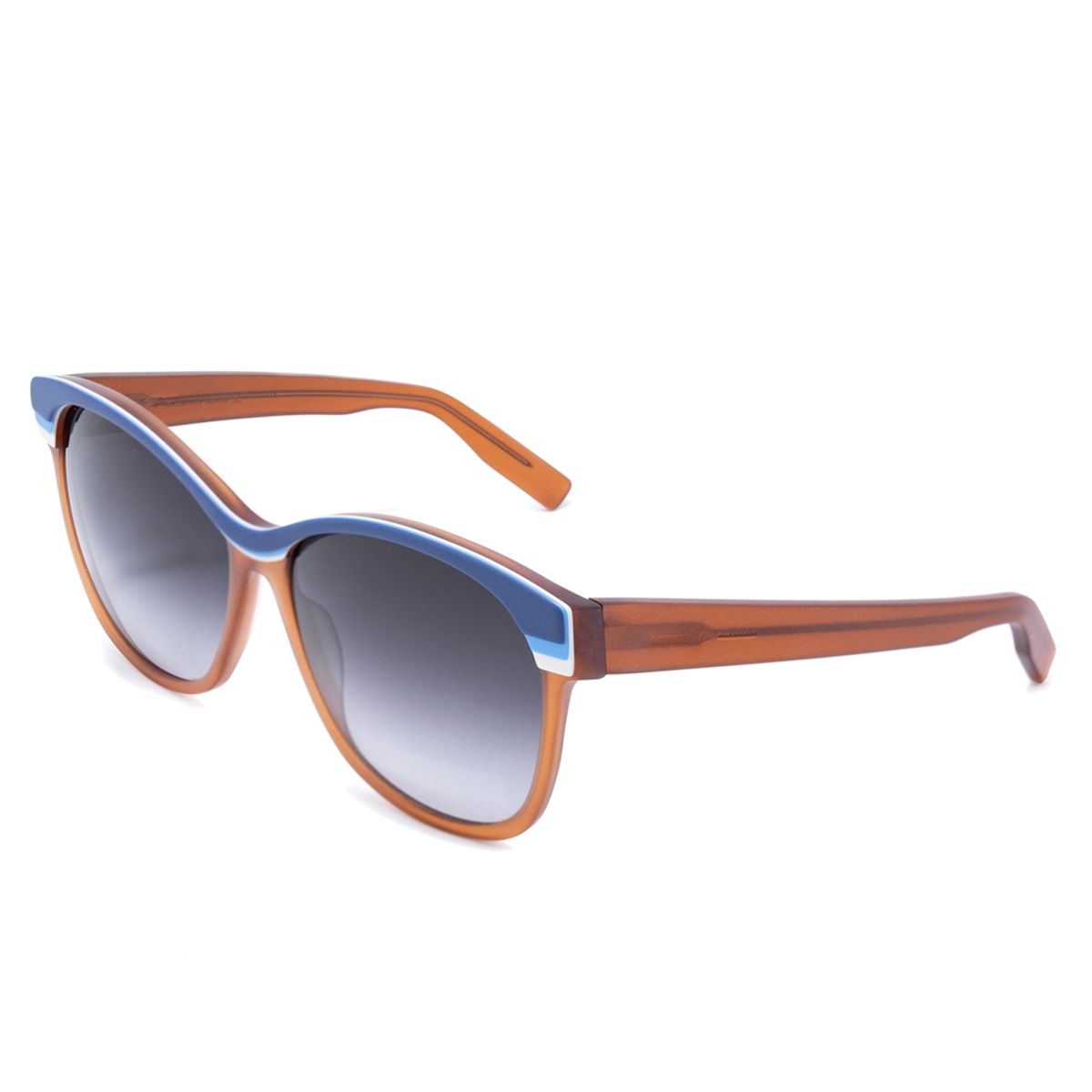 Braune und blaue Acetat Sonnenbrille