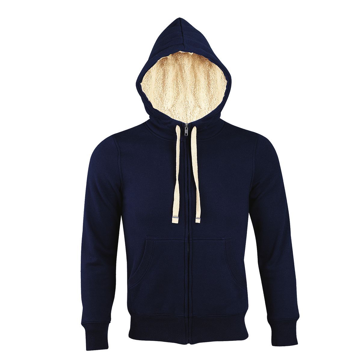 Sherpa-gefüttertes Kapuzen-Sweatshirt mit Reißverschluss