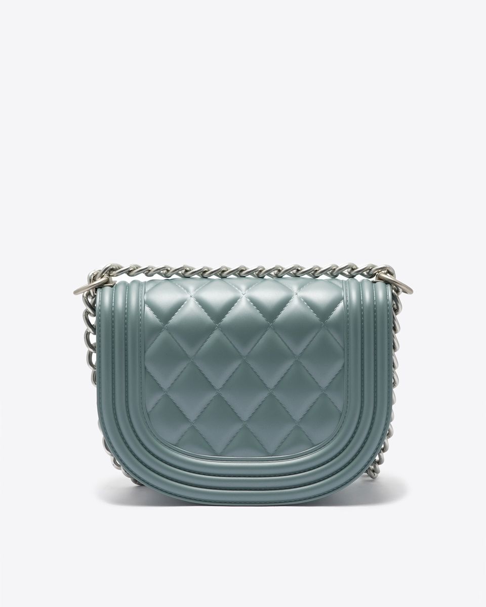 Gesteppte halbrunde Schultertasche