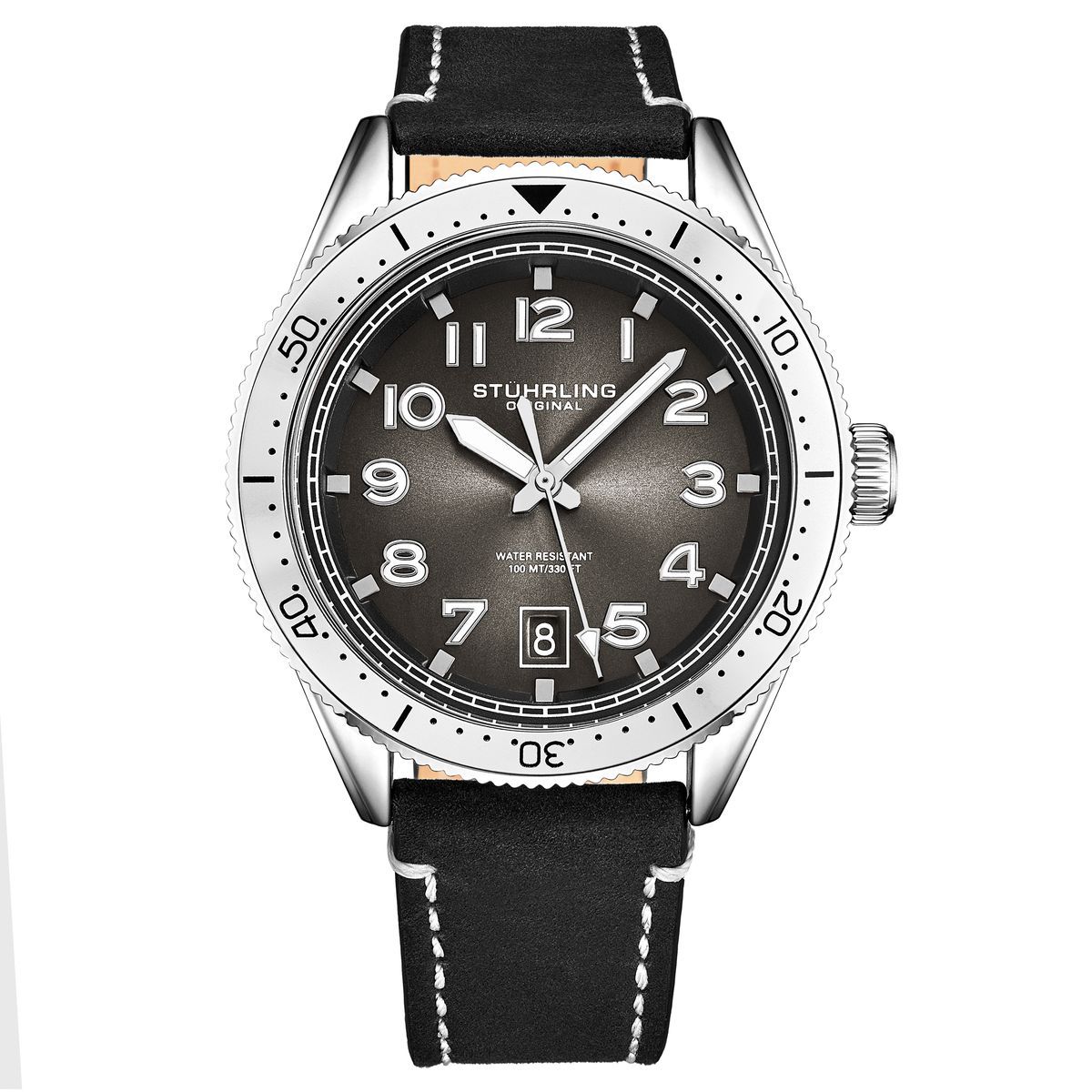 Herren Silber und Grau Quarz Uhr