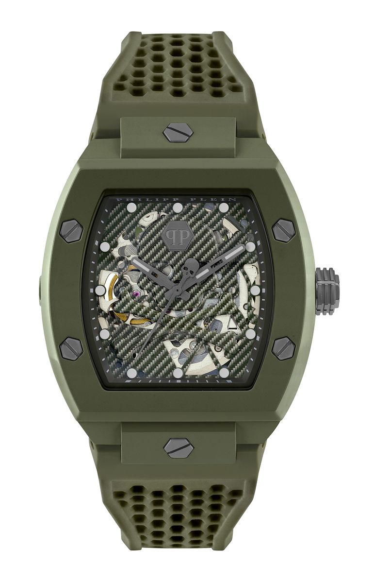 Grüne Skeleton Ecoceramic Herrenuhr
