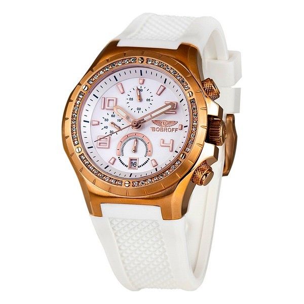 Roségold Akzentuierte Weiße Chronographenuhr