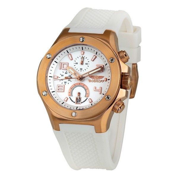 Roségold Akzentuierte Weiße Chronographenuhr