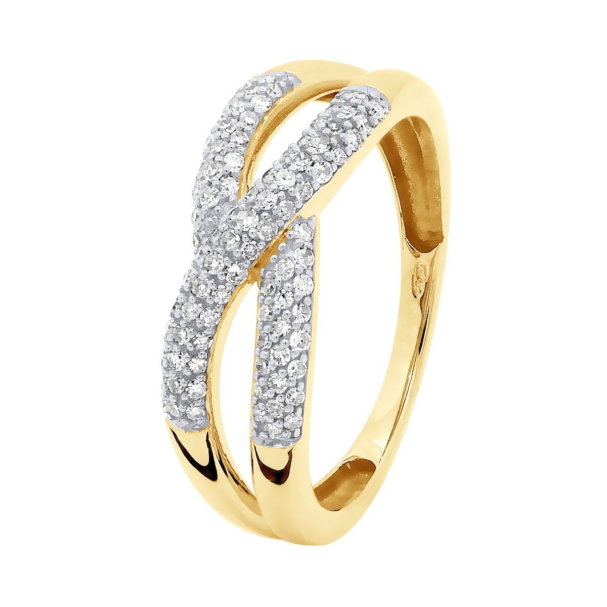 Eleganter Goldring mit Diamant-Kreuzdesign