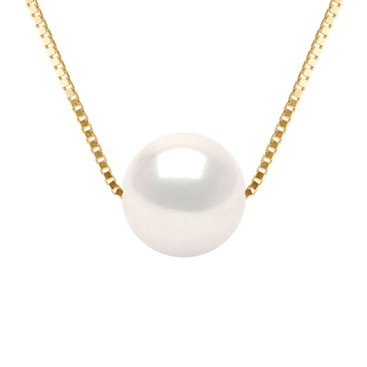 Halskette mit Perlenanhänger und Goldkette