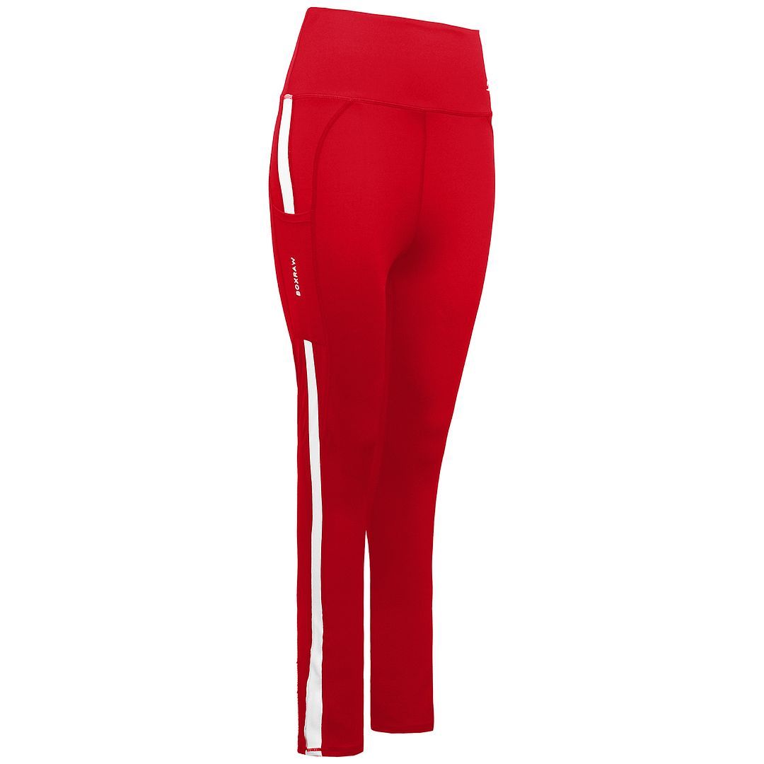 Rote Performance Leggings mit Seitenstreifen
