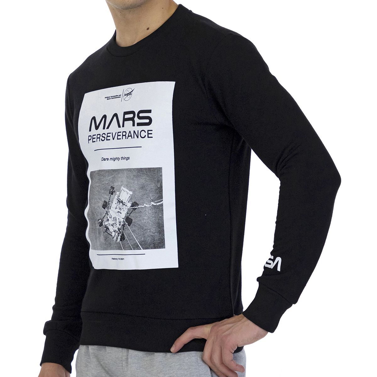 Sweatshirt mit Mars Perseverance Grafikdruck