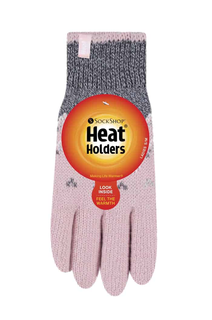 Fleece-gefütterte Strickhandschuhe mit Nordic-Muster