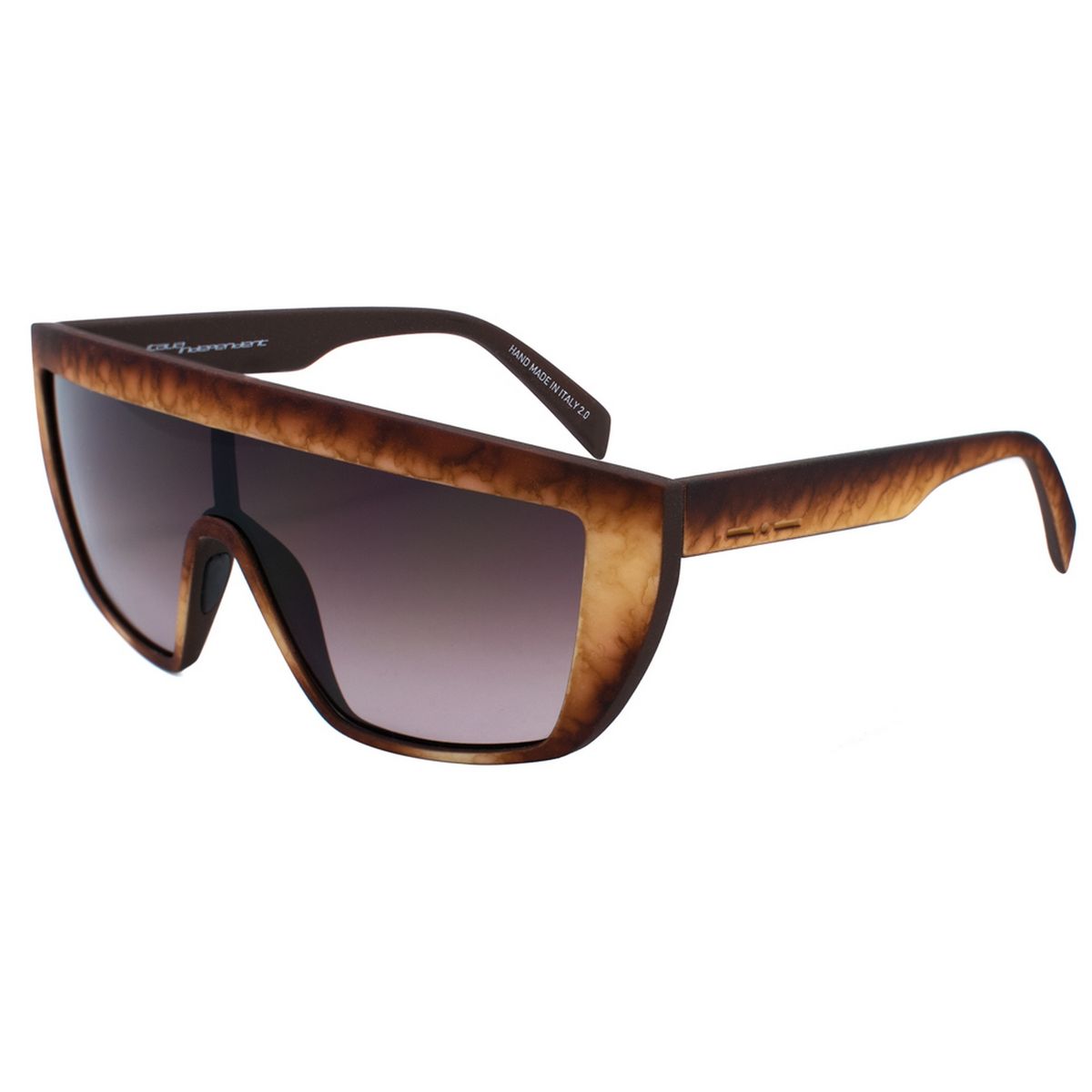 Markante Schild-Sonnenbrille aus rotem Acetat