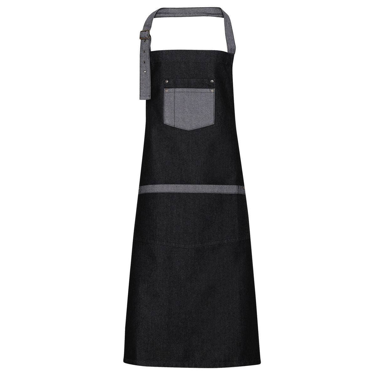 Unisex Denim Latzschürze mit Kontrast