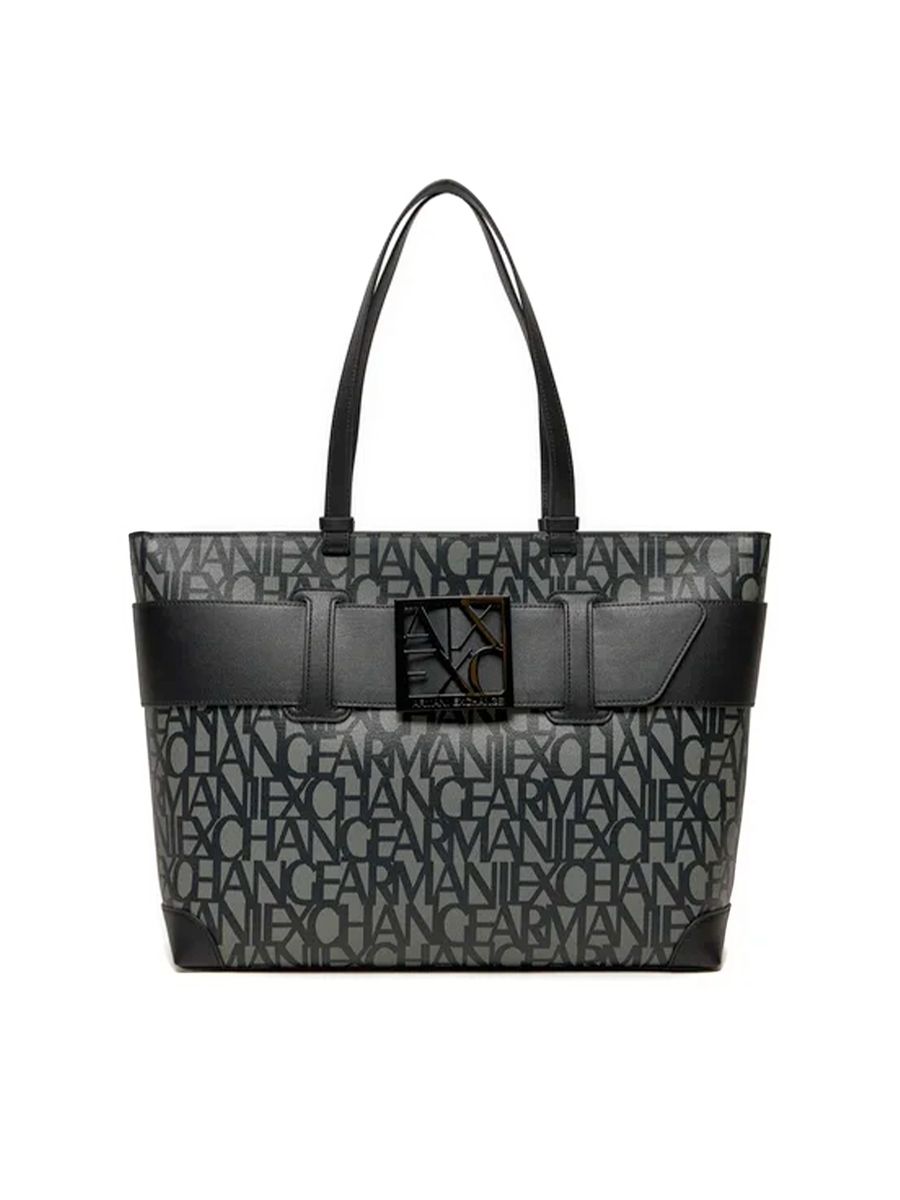 Ledertasche mit Logo-Print