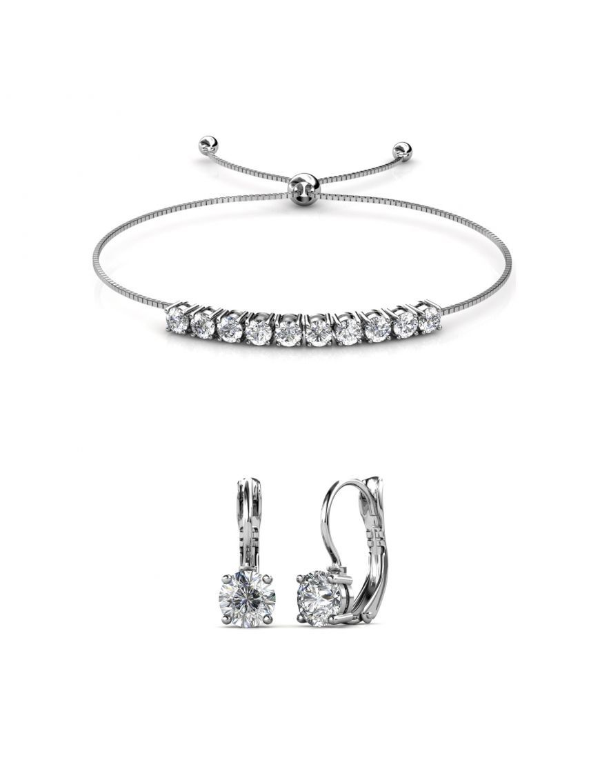 Funkelndes Rundkristall Schmuckset