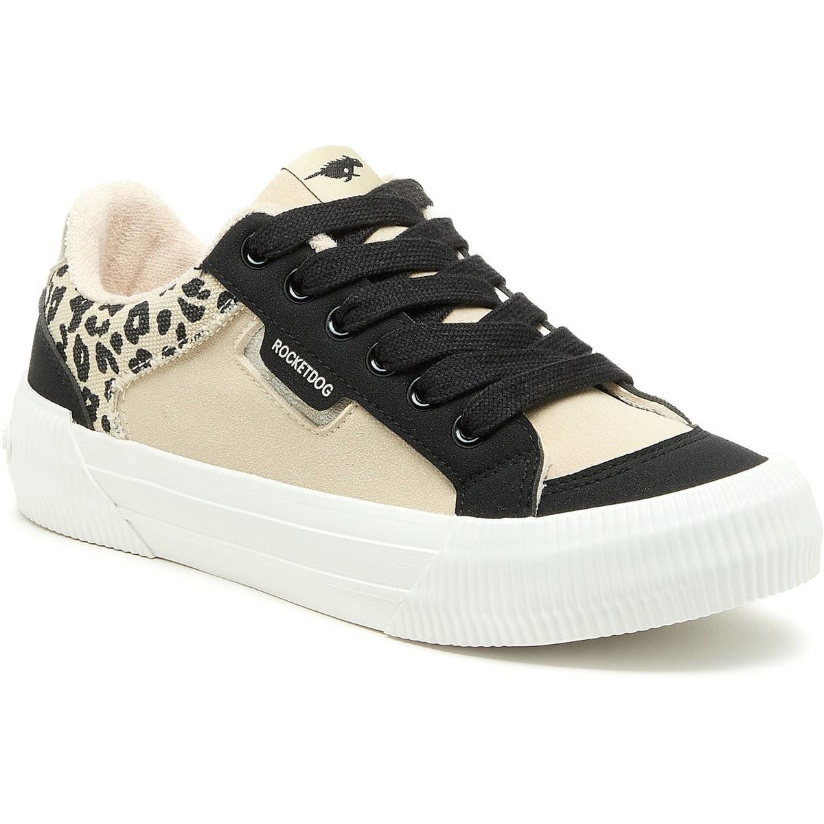 Rocket Dog Cheery Blocked Damen Sneakers aus Baumwolle in Schwarz/Natur