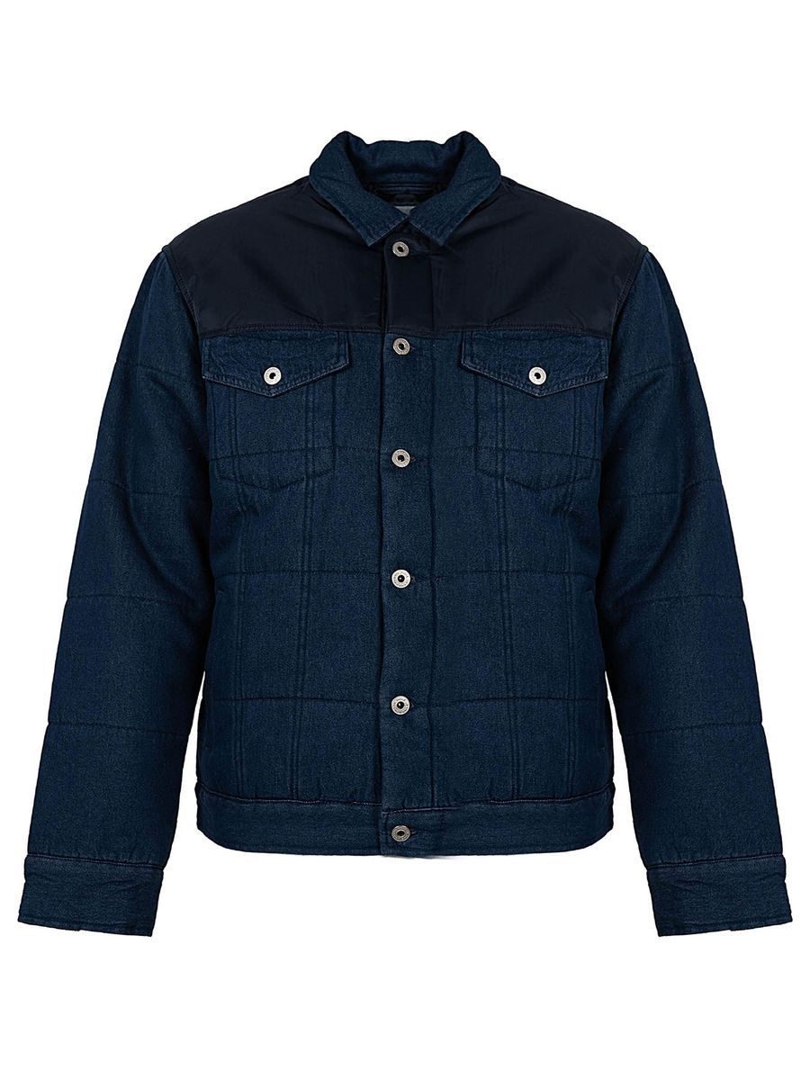 Herren Steppjacke aus Denim mit Kragen