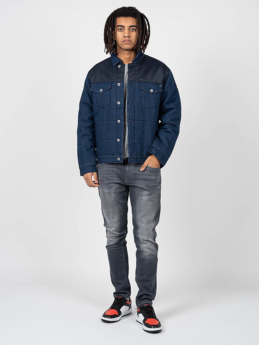 Gesteppte Jeans-Pufferjacke