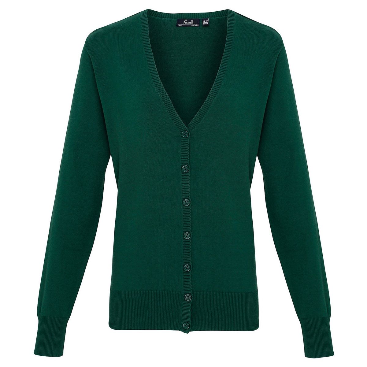 Klassische Damenstrickjacke mit V-Ausschnitt