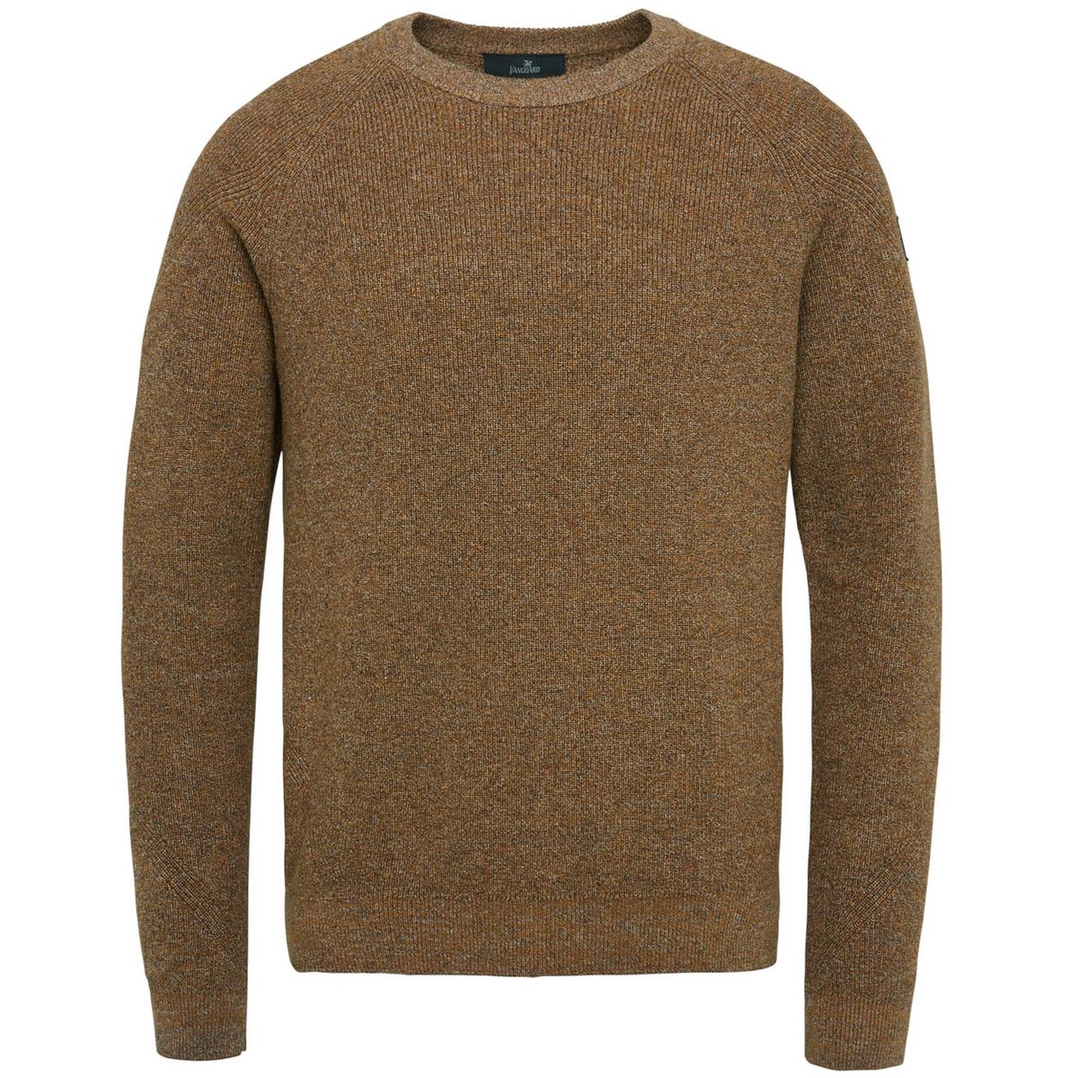 Herren brauner Baumwollpullover mit Rundhalsausschnitt