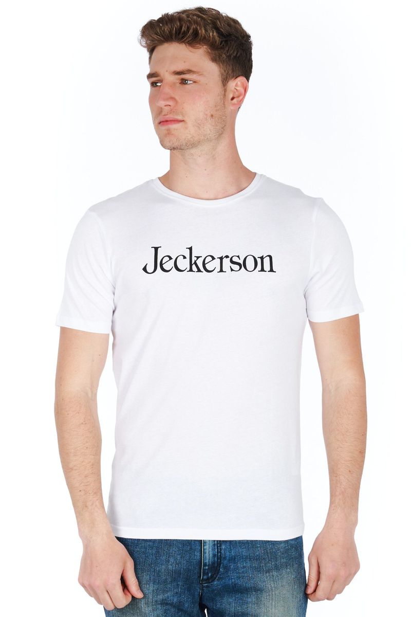 Klassisches weißes T-Shirt mit Rundhalsausschnitt