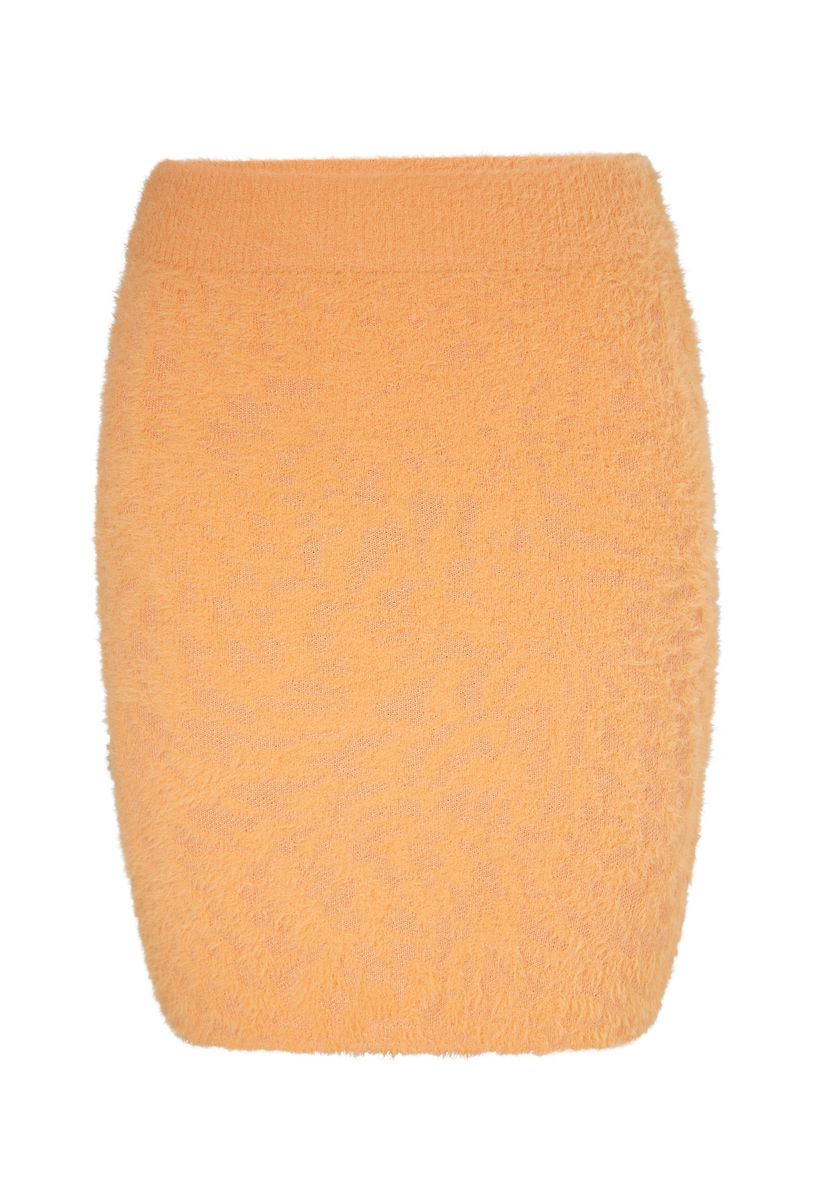 Flauschiger Jacquard-Midi-Bleistiftrock