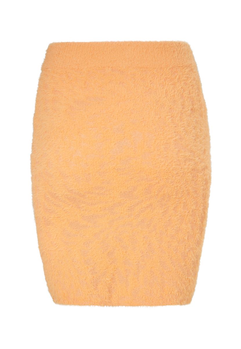 Flauschiger Jacquard-Midi-Bleistiftrock