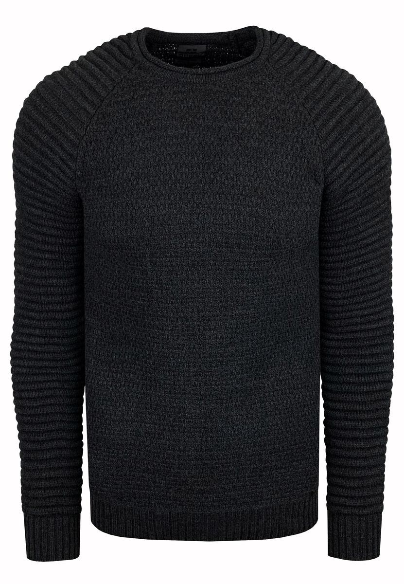 Strukturierter Strickpullover mit Rundhalsausschnitt