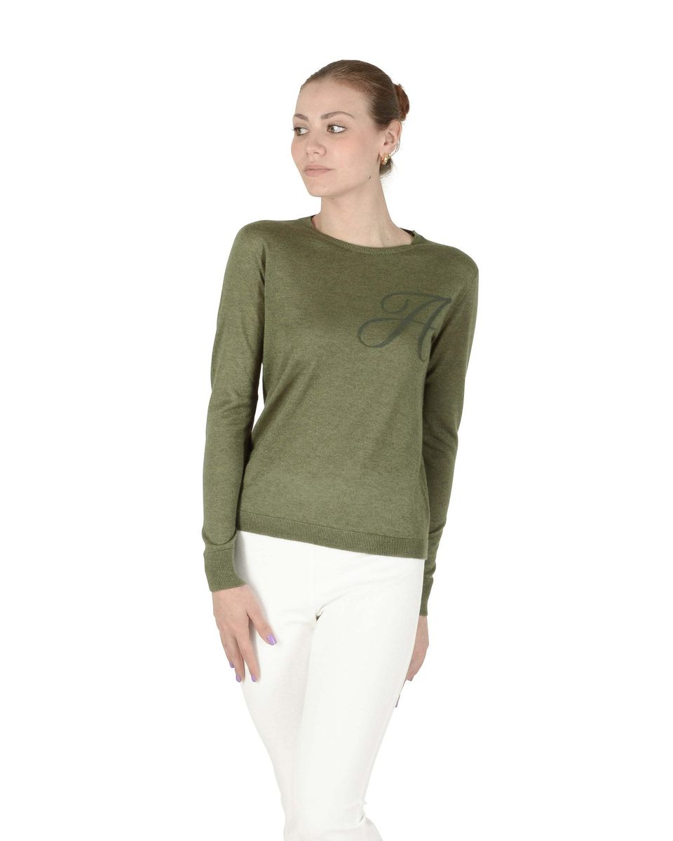 Seiden-Kaschmir Strickoberteil mit Buchstaben