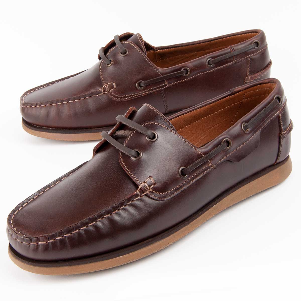 Herren Bootsschuhe aus braunem Leder