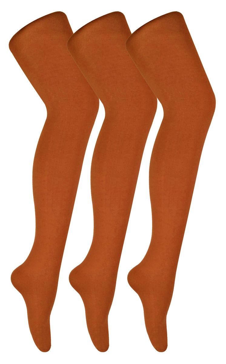 3 Paar Multipack Damen farbige undurchsichtige 80 Denier Strumpfhosen | Socken Snob | einfarbige Block Farbe Strumpfhosen - Potters Clay