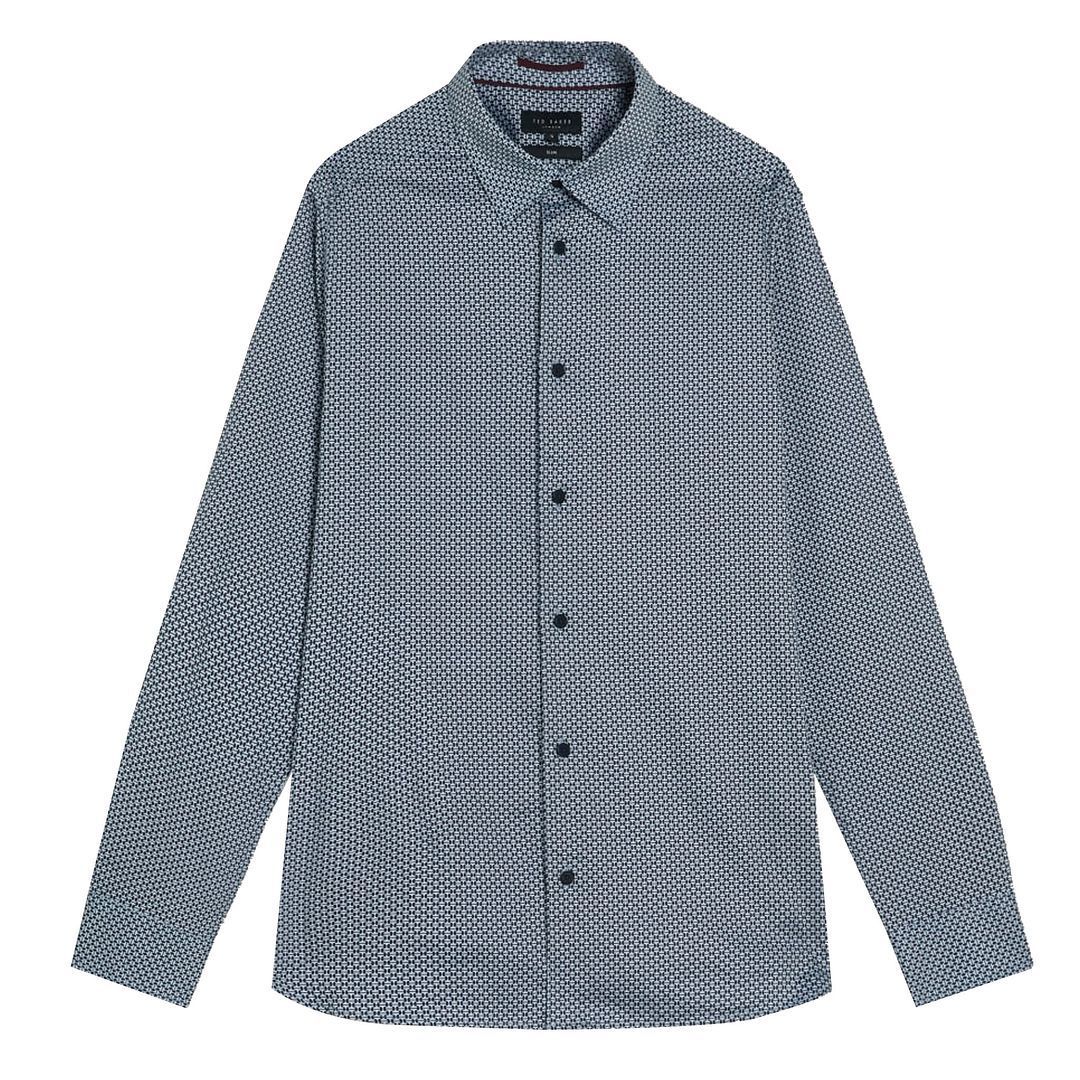 Herren Hemd mit geometrischem Navy-Print