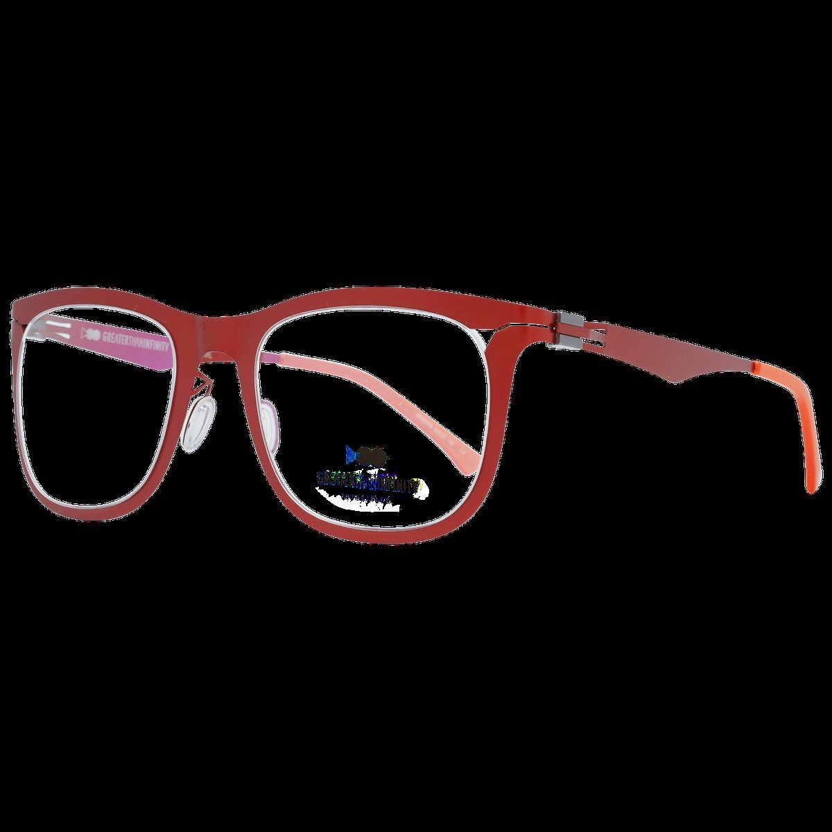 Orangefarbene rechteckige Vollrandbrille