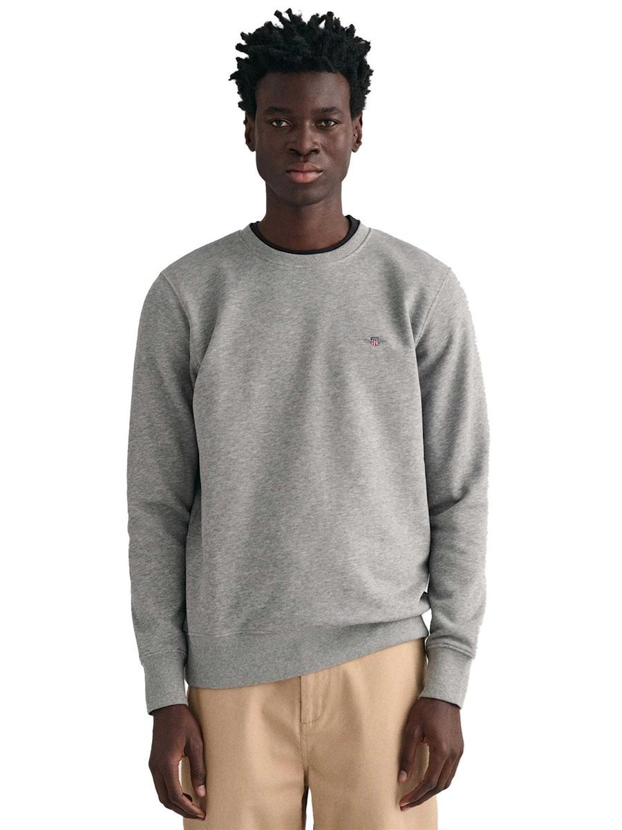 Herren Schild-Sweatshirt mit Rundhalsausschnitt