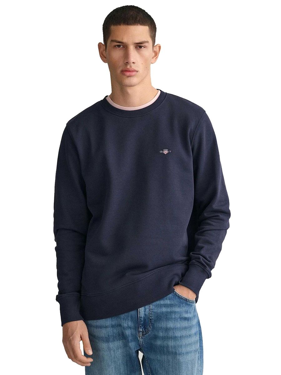 Herren Schild-Sweatshirt mit Rundhalsausschnitt