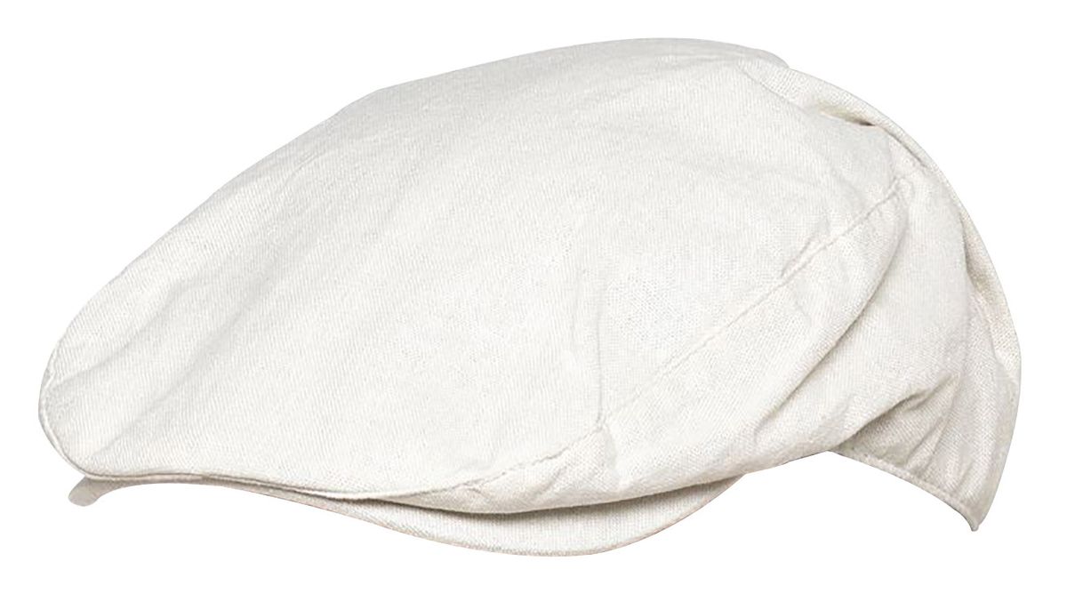 Flache Herrenmütze aus Leinen in Creme & Denim - Creme