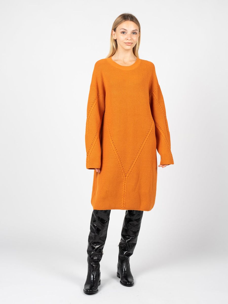 Lässiges Langarm-Pulloverkleid