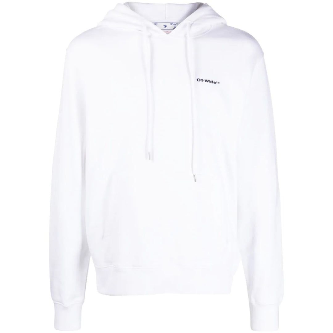 Weißer Logo-Baumwoll-Hoodie
