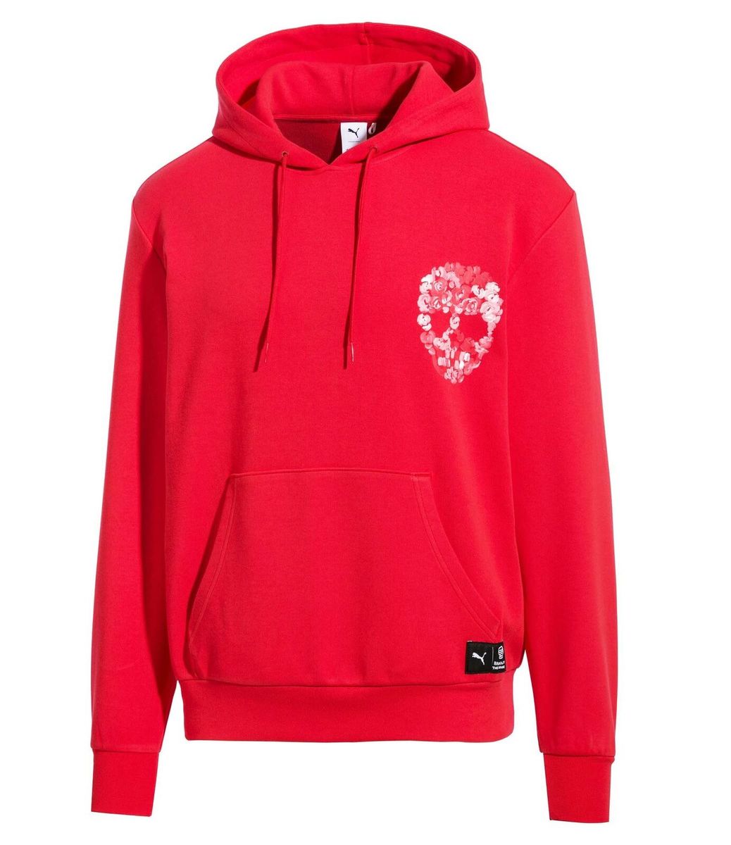Hoodie-Sweatshirt mit Blumen-Totenkopf-Grafik