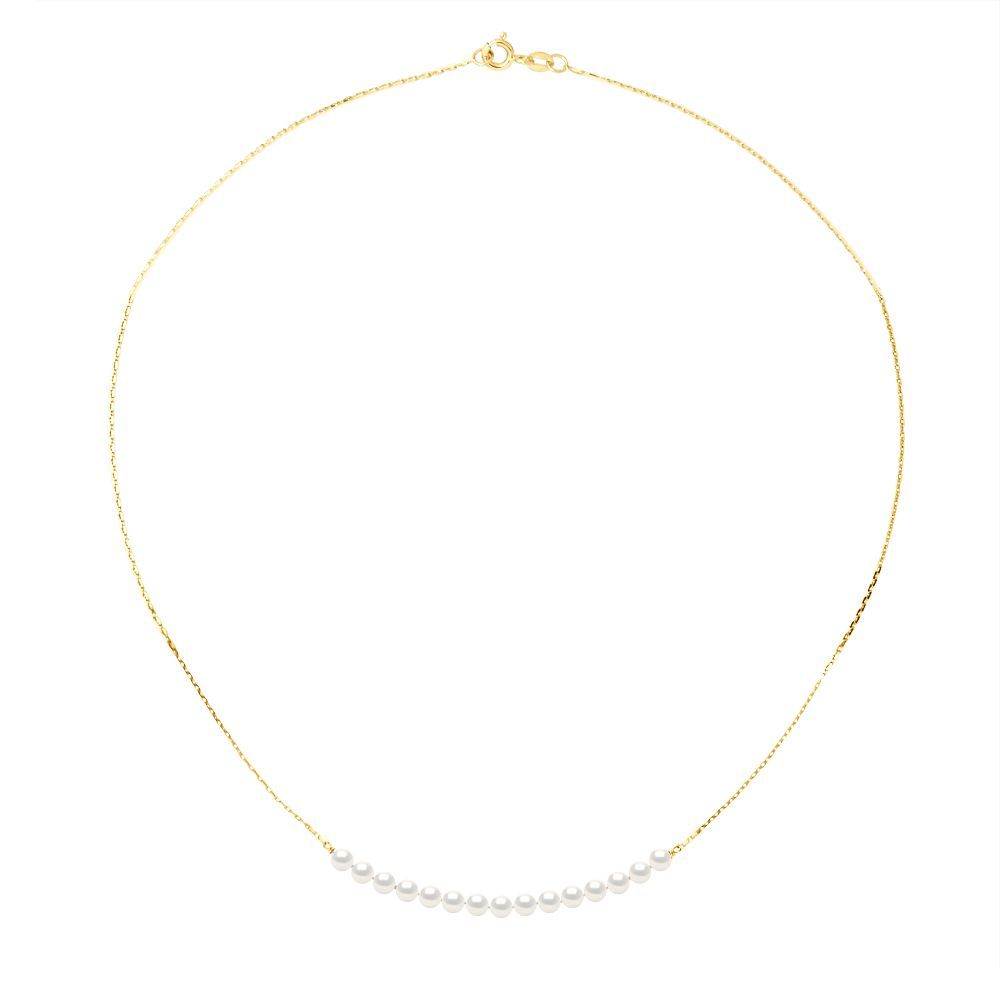 Elegante Goldkette mit Perlenstation