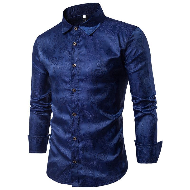 Herren Slim Fit Paisley Hemd