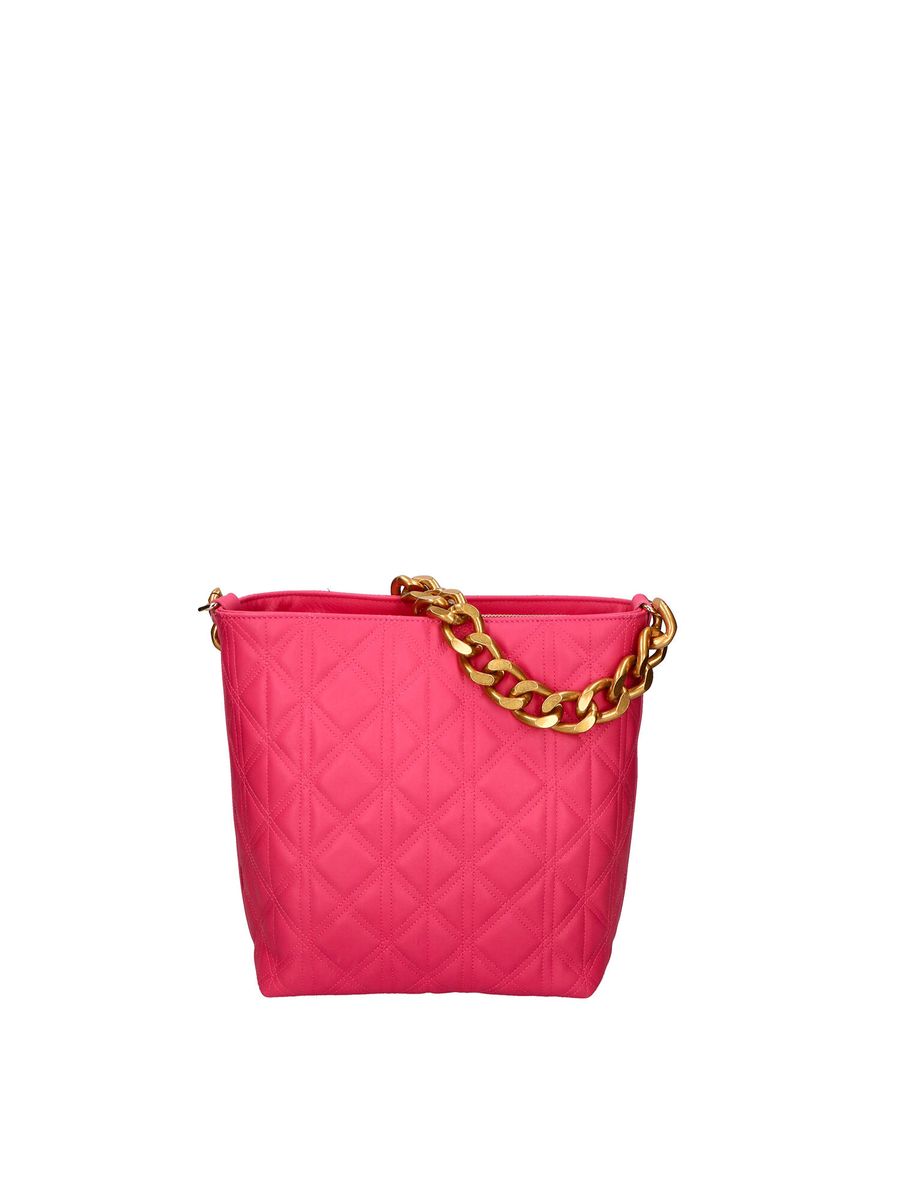 Gesteppte Ledertasche mit Kette